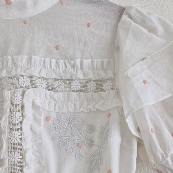 By Malina IRO Mini Dress Lase Details Romantic Embroided Coquette Size Small - Picture 8 of 16